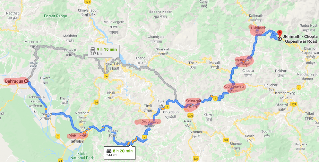 Dehradun to Chopta via Rishikesh