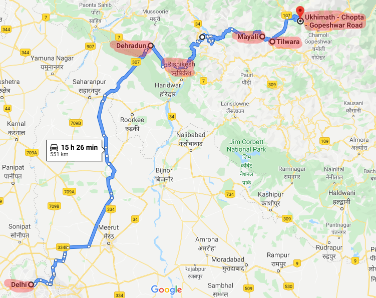 Delhi to Chopta via Dehradun