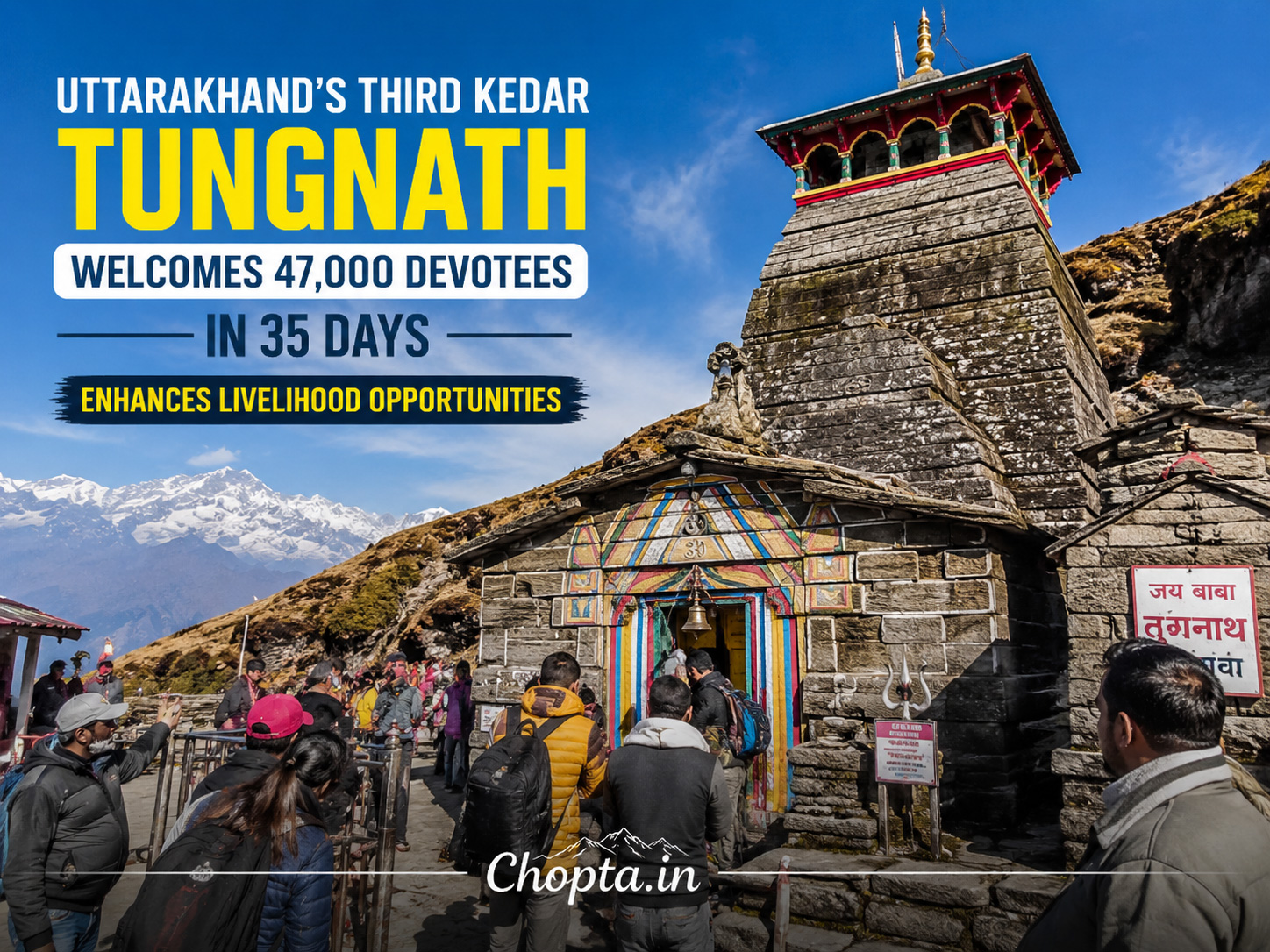 Tungnath Temple Sees 47,000 Devotees in 35 Days